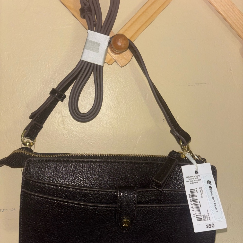 Nicole by Nicole Miller Black Crossbody Bag with Adjustable Strap